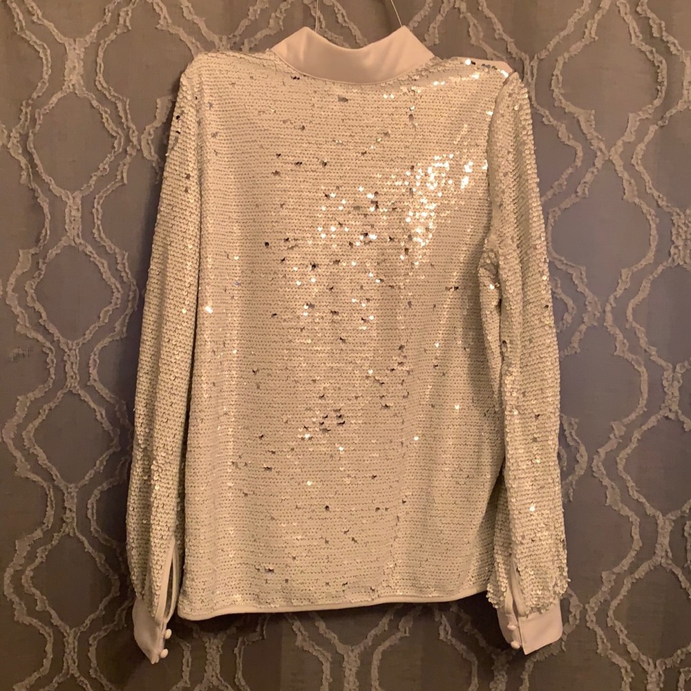 Ashley Stewart white sequence shirt.